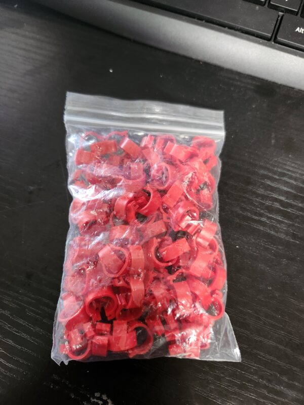 6 Colors 100Pcs/Bag 8MM 001-100 Numbered Plastic Bird Leg Bands Rings Hen Pigeon Leg Poultry Dove Bird Chicks Parrot Clip Rings Band(Red) | EZ Auction