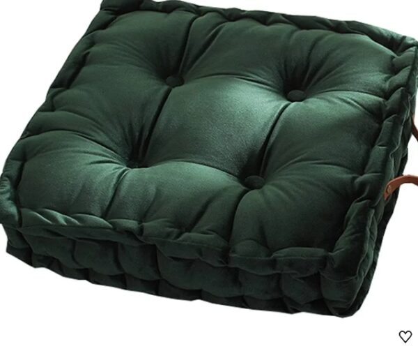 (PACK OF 2)vctops Square Solid Color Velvet Seat Cushion with Handle Tufted Thicken Chair Pad Tatami Floor Pillow Cushion 16.5"x16.5"x4" Green | EZ Auction