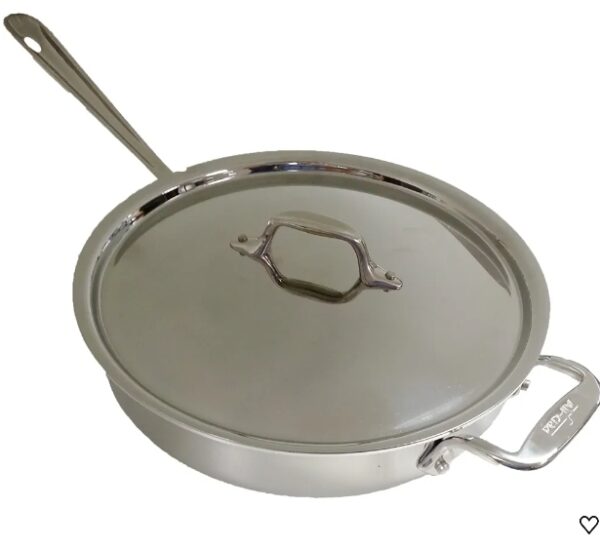 All-Clad 2014 Promo P14 4403 Stainless Steel Tri-Ply Bonded Dishwasher Safe 3-Quart Saute Pan with Lid, Silver | EZ Auction