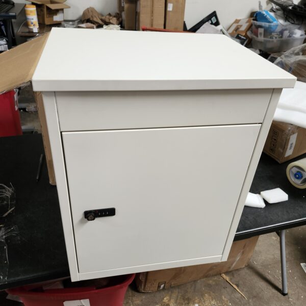 Milky White Package Drop Box 22inch Parcel Delivery Box Large Capacity Mailbox Secure Storage Compartment with Lock for Home Garden (Milky White) | EZ Auction