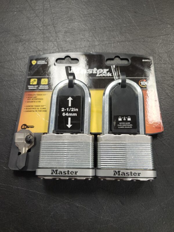 Master Lock Padlock Magnum Laminated 2" 1" Steel Uses M1 Key Blank Pack Of 2 | EZ Auction