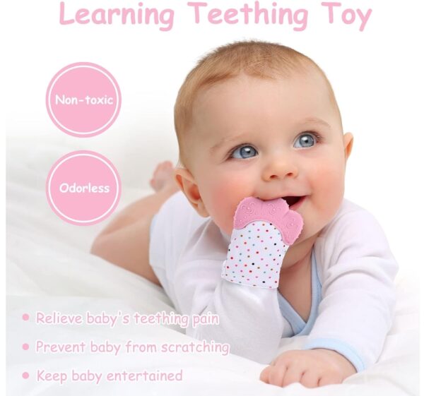 1Pack Silicone Teething Mitt, Soothing Infant Teething Mitten Pain Relief, Prevent Scratches Glove, Safe Silicone Teething Toys for 0-12 Months | EZ Auction