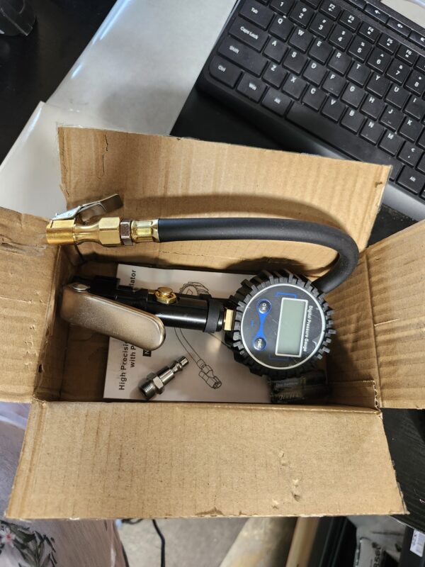 Digital Tire Pressure Gauge with Inflator for Truck/Car/Bike | EZ Auction