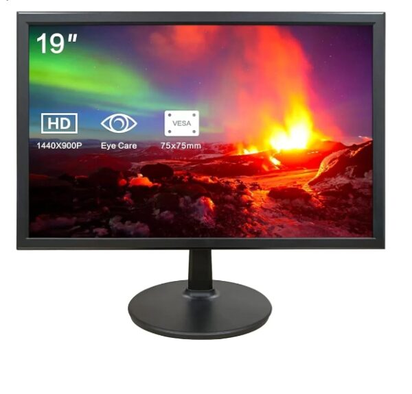 19 Inch PC Desktop Monitor 1440x900, Dual Built-in Speakers, 60Hz, 5ms, Computer Display Low-blue Light LED Monitors, HDMI, VGA, VESA Mountable Business Screen, Black | EZ Auction