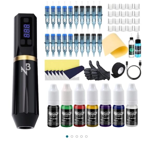 A Cordless Tattoo Machine Set, Tattoo Needles, Cordless Tattoo Pens, Complete Tattoo Kit for Tattoo Beginners and Tattoo Masters | EZ Auction