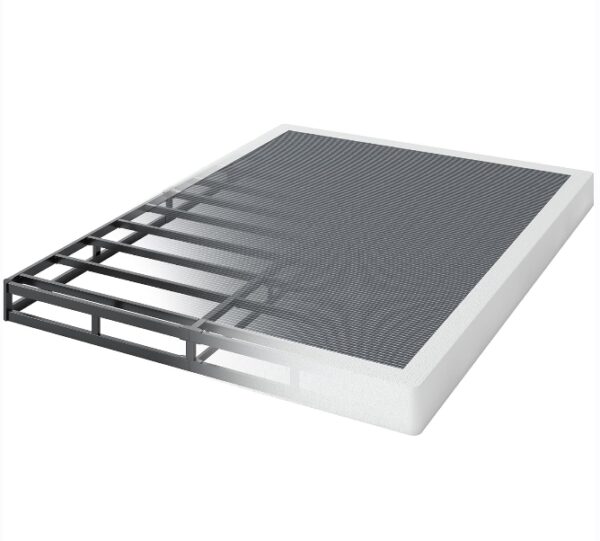 Queen Box Spring - 5 Inch Low Profile Box Spring for Queen Bed, Sturdy Metal Frame Mattress Foundation, Easy Assembly, Quiet & Noise-Free | EZ Auction