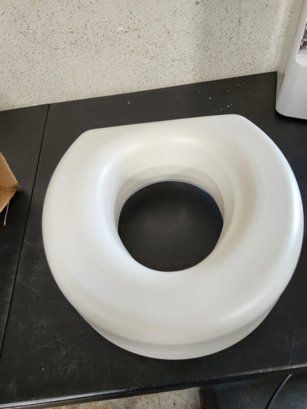 HealthSmart Raised Toilet Seat Riser That Fits Most Standard (Round) Toilet Bowls for Enhanced Comfort and Elevation with Slip Resistant Pads, FSA HSA Eligible, 15.7 x 15.2 x 6.1" | EZ Auction