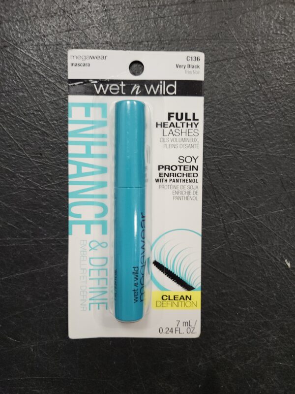 *** UKNOWN EXPIRATION DATE***wet n wild Enhance and Define Megawear Mascara, Gentle Gel Volumizing Formula that Promotes Full & Healthy Lashes, Enriched with Soy Protein & Panthenol, Cruelty-Free & Vegan - Black | EZ Auction