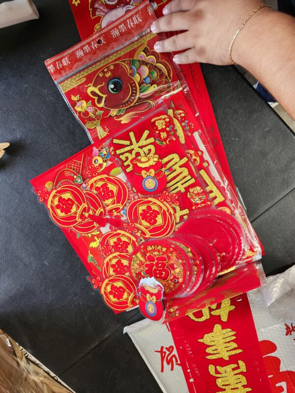 * THE BOX BRINGS 45 PACKAGES *64Pcs 2024 Chinese New Year Decorations Couplets Set with Chunlian,Red Lantern,Red Envelopes,Fu Character Paper,Chinese Knot Jade Pendant,Dragon Year Window Ornaments for Spring Festival Party Décor | EZ Auction