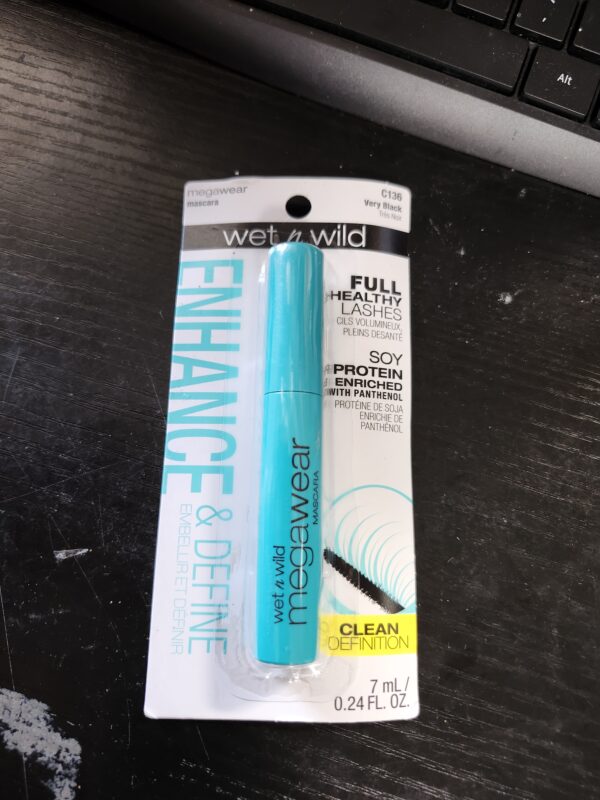 wet n wild Enhance and Define Megawear Mascara, Gentle Gel Volumizing Formula that Promotes Full & Healthy Lashes, Enriched with Soy Protein & Panthenol, Cruelty-Free & Vegan - Black | EZ Auction