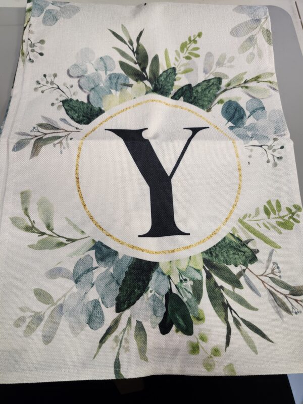 ***LETTER VARYS REFER TO IMAGES***Monogram Letter Y Table Runner 72 Inch, Eucalyptus Farmhouse Sping Summer Table Runners Rustic Holiday Kitchen Dining Decorations for Indoor Outdoor Dinner Party Décor GT035 | EZ Auction