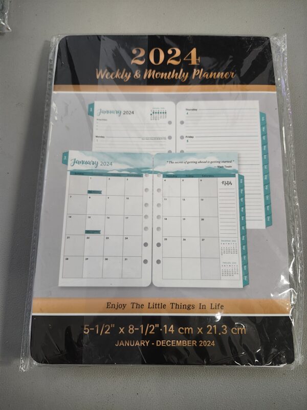 2024 Planner Refills - Planner Refills 2024, Jan 2024 - Dec 2024, Planner Inserts 2024, 5.5'' × 8.5'', 2024 Weekly Monthly & Planner Refills, Binder Inserts with 7 Hole-Punched, Monthly Tabs | EZ Auction