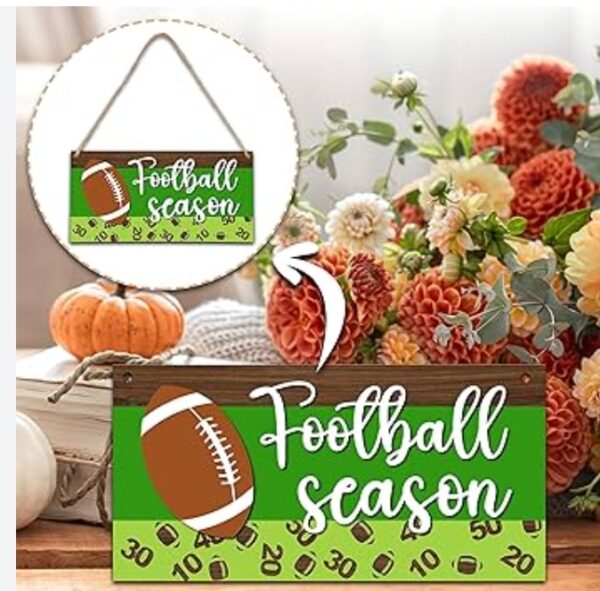 Welcome Sign for Front Door Outside, Autumn Decor Wall Art Hanging Sign, Football Season Fall Hanging Plaque Door Hanger for Outdoor Porch Home -FALLA09 | EZ Auction