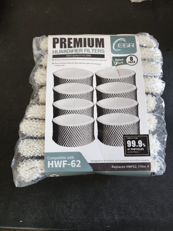 EGR HWF62 Humidifier Filter Replacement for Holmes Sunbeam Humidifier Filter A, Replaces HWF62 HWF62CS HWF62D SF212 (8 Pack) | EZ Auction