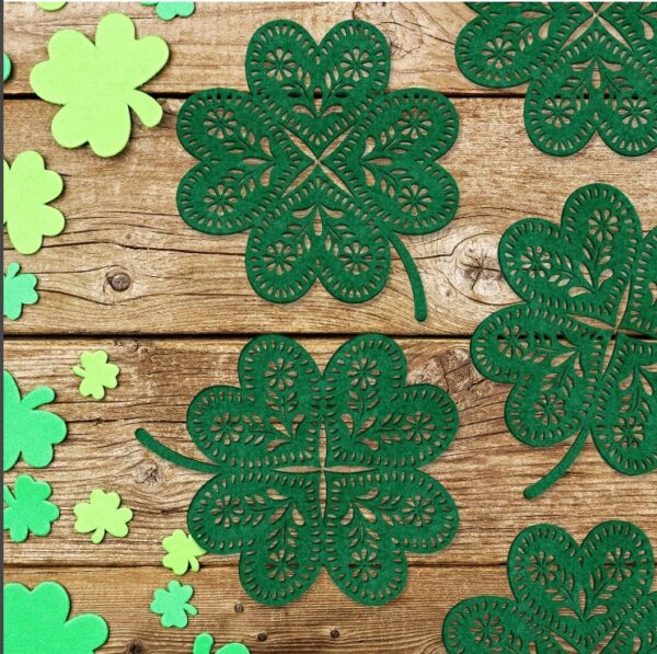 6 Pack Non-Woven Green Shamrock TABLE MATS St. Patrick's Day Drink Coasters Hollow Clover Cup Mat Pad for Mugs Cups Irish Party Table Decoration Supplies | EZ Auction