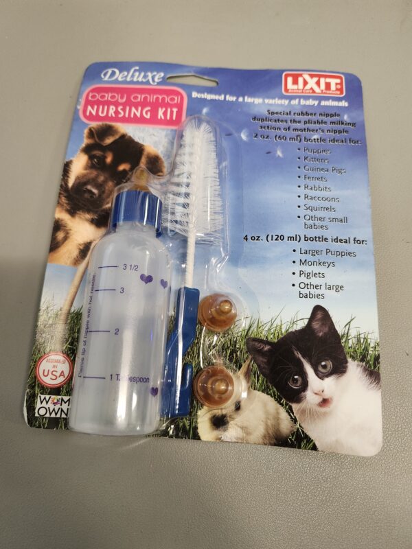 Lixit Nursing Bottle Kits for Puppies, Kittens, Guinea Pigs, Ferrets, Rabbits, Raccoons, Squirrels and Other Pets That need hand feeding (2 Ounce (Pack of 1), Clear) | EZ Auction