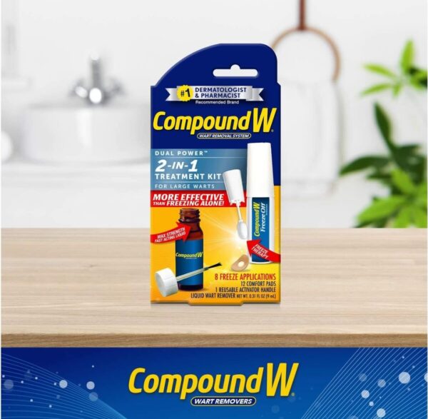 EXPIRE 10/08/2024* Compound W 2-In-1 Treatment Kit for Large Warts, Freeze off & Liquid Wart Remove | EZ Auction