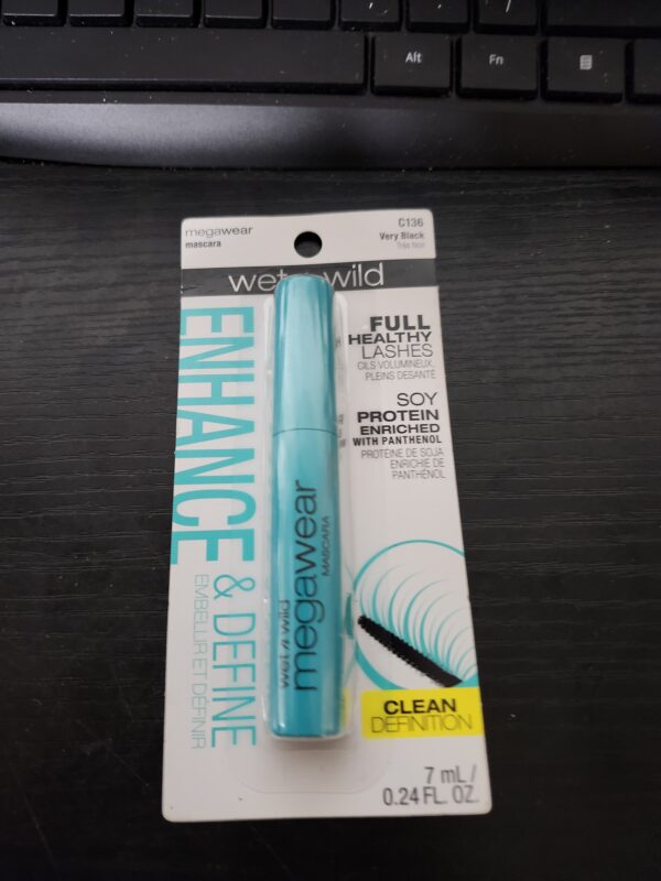 wet n wild Enhance and Define Megawear Mascara, Gentle Gel Volumizing Formula that Promotes Full & Healthy Lashes, Enriched with Soy Protein & Panthenol, Cruelty-Free & Vegan - Black | EZ Auction