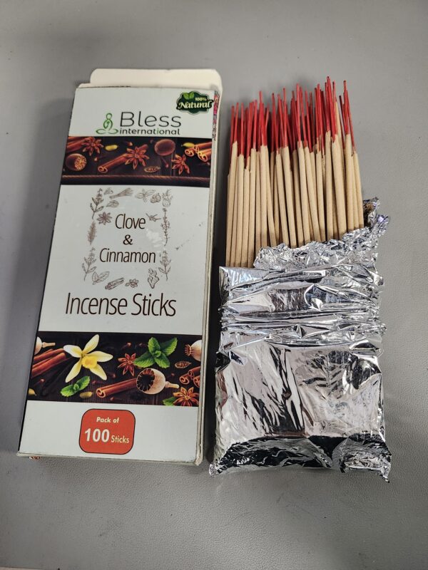 Bless-International Clove And Cinnamon 100%-Natural-Incense-Sticks Handmade-Hand-Dipped Organic-Chemicals-Free for-Purification-Relaxation-Positivity-Yoga-Meditation The-Best-scents 100 Sticks (150GM) | EZ Auction