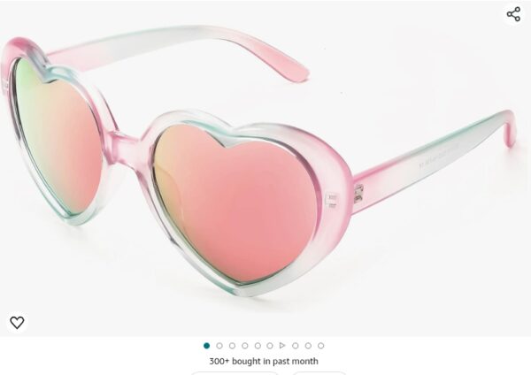 FEISEDY Polarized Heart Shaped Sunglasses Oversized Vintage Fashion Love Eyeglasses for Women UV400 B2337 | EZ Auction