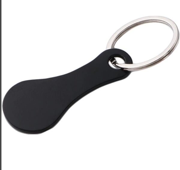 WEISHA Shopping Trolley Token Stainless Steel Key Ring DIY Shopping Trolley Tokens Couple Keychains Decor Key Hook Coin Holder Keyrings(1pc black) | EZ Auction