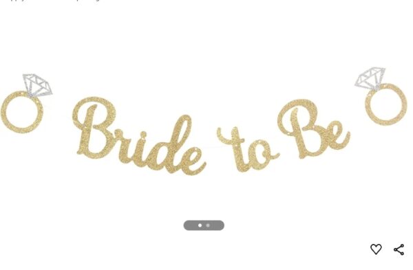 Pre-Strung Bride to Be Banner for Bridal Shower Decoration Bachelorette Party Banner Wedding Engagement Party Supply Gold Glitter Paper Sign | EZ Auction