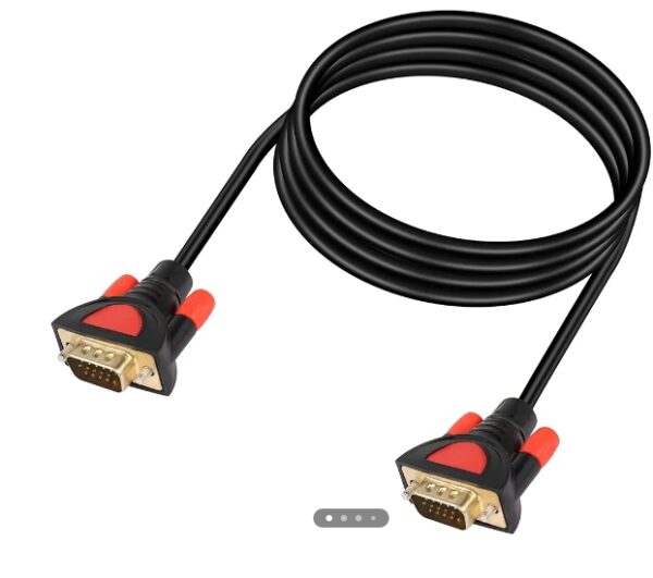 QIANRENON VGA Cable VGA to VGA HD15 Monitor Cable HD Cable Gold Plated Connectors for PC Laptop TV Projector etc Black and Red 1.5M/5Ft | EZ Auction