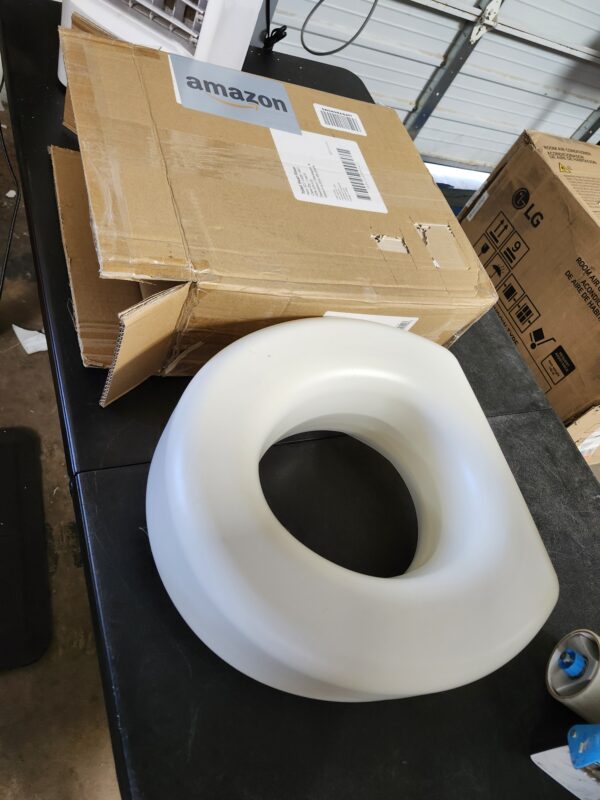 HealthSmart Raised Toilet Seat Riser That Fits Most Standard (Round) Toilet Bowls for Enhanced Comfort and Elevation with Slip Resistant Pads, FSA HSA Eligible, 15.7 x 15.2 x 6.1" | EZ Auction