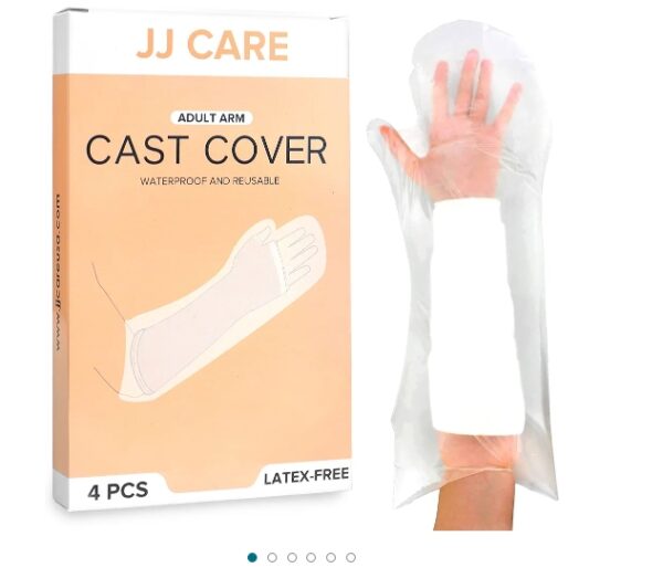 JJ CARE Arm Cast Cover [Pack of 4], Shower Sleeve for Arm Cast, Reusable Waterproof Sleeve for Arm Cast, Shower Protector for Adult Arms, Shower Sleeve for Broken Arm, Wounds, and Burns | EZ Auction