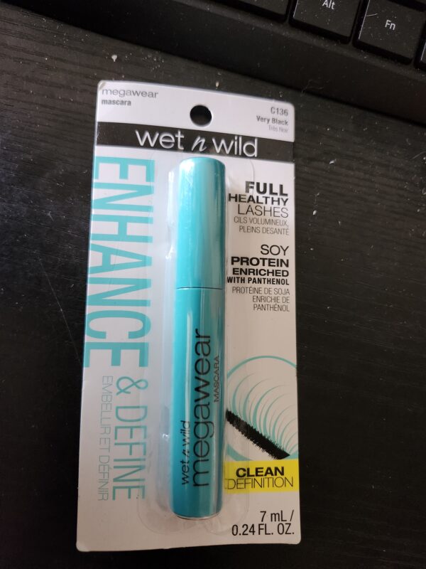 wet n wild Enhance and Define Megawear Mascara, Gentle Gel Volumizing Formula that Promotes Full & Healthy Lashes, Enriched with Soy Protein & Panthenol, Cruelty-Free & Vegan - Black | EZ Auction