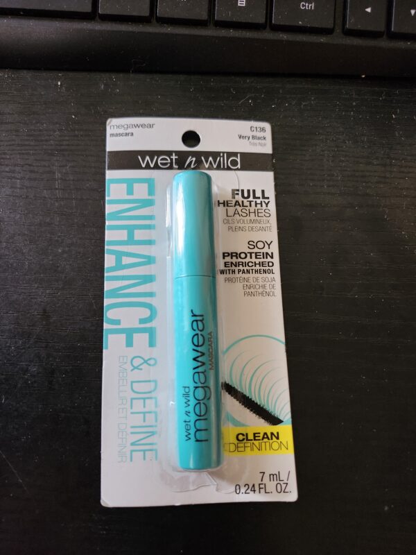 wet n wild Enhance and Define Megawear Mascara, Gentle Gel Volumizing Formula that Promotes Full & Healthy Lashes, Enriched with Soy Protein & Panthenol, Cruelty-Free & Vegan - Black | EZ Auction