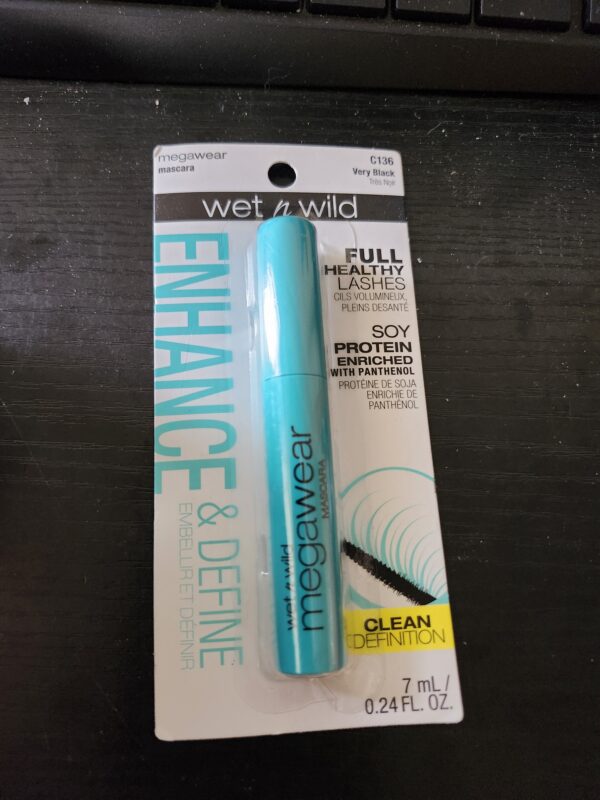 wet n wild Enhance and Define Megawear Mascara, Gentle Gel Volumizing Formula that Promotes Full & Healthy Lashes, Enriched with Soy Protein & Panthenol, Cruelty-Free & Vegan - Black | EZ Auction