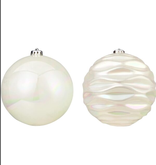 Christmas Ball Ornaments Shatterproof Christmas Decorations Extra Large Hanging Balls for Xmas Tree (6inch/2pcs, Rainbow White) | EZ Auction