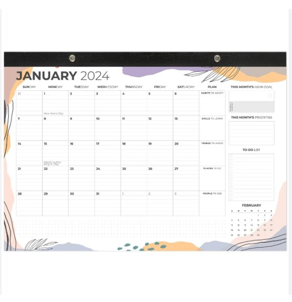 Clever Fox 20242025 Desk Calendar 24Month Desk Pad Calendar with