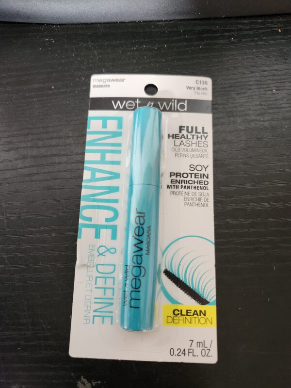 wet n wild Enhance and Define Megawear Mascara, Gentle Gel Volumizing Formula that Promotes Full & Healthy Lashes, Enriched with Soy Protein & Panthenol, Cruelty-Free & Vegan - Black | EZ Auction