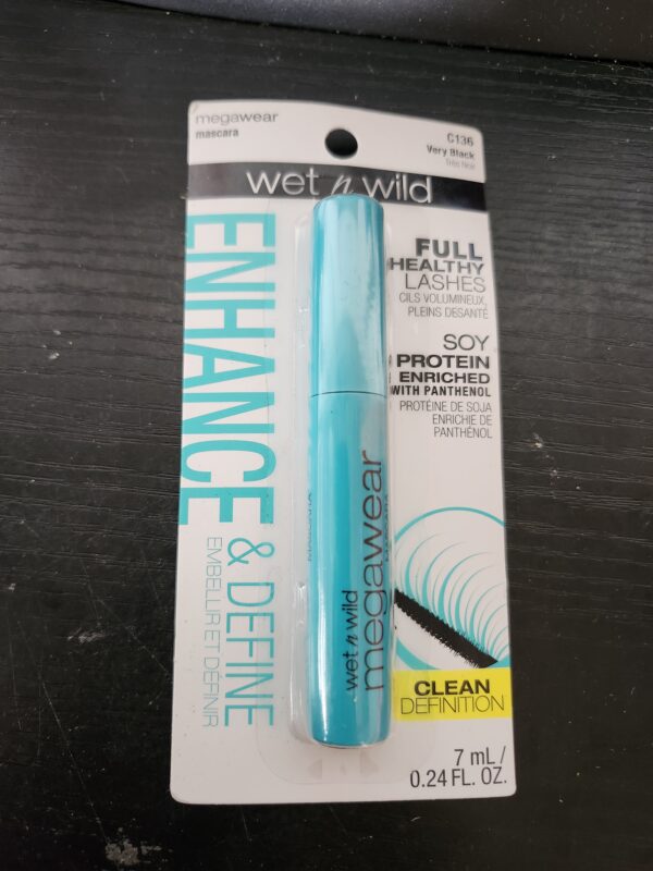 wet n wild Enhance and Define Megawear Mascara, Gentle Gel Volumizing Formula that Promotes Full & Healthy Lashes, Enriched with Soy Protein & Panthenol, Cruelty-Free & Vegan - Black | EZ Auction