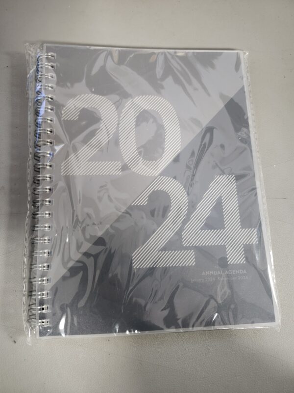 Rileys 2024 Planner - Day Planner 2024 Daily Weekly & Monthly, Flexible Cover, Notes Pages, Twin-Wire Spiral Binding, Agenda Planner, Geographic (8.5 x 11 inches, Black) | EZ Auction