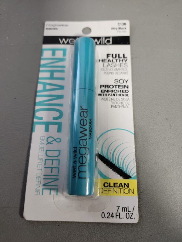 wet n wild Enhance and Define Megawear Mascara, Gentle Gel Volumizing Formula that Promotes Full & Healthy Lashes, Enriched with Soy Protein & Panthenol, Cruelty-Free & Vegan - Black | EZ Auction