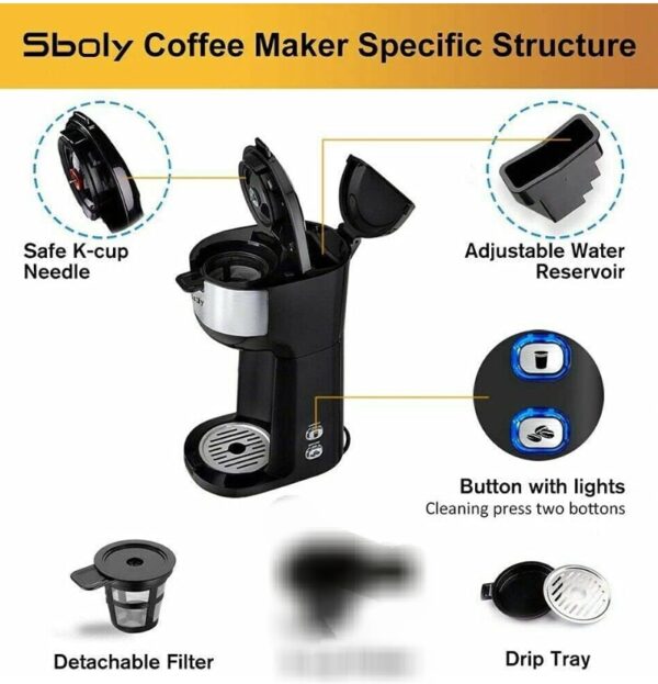 Single Serve Coffee Maker with Thermal Mug 3 Mins Fast Brew Self Cleaning | EZ Auction