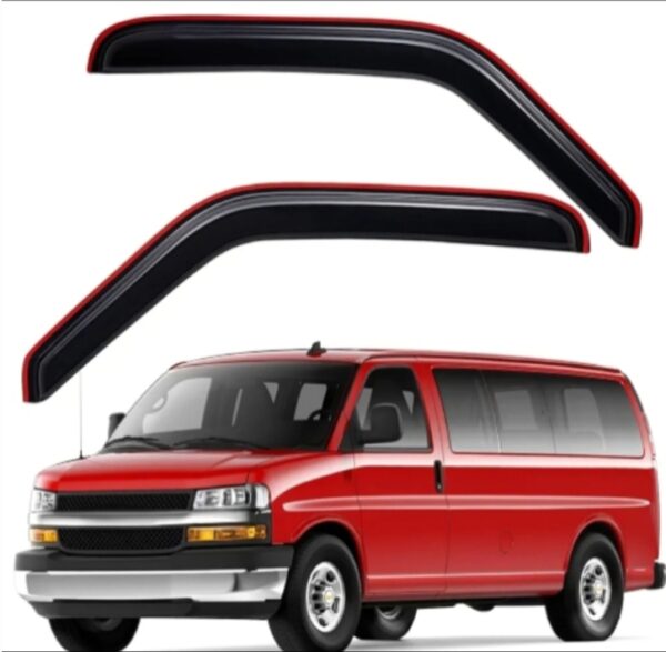 Lightronic WV192455 In-Channel Side Window Deflector & Visor Rain Guards, Dark Smoke, 2-Pieces Set, Fits 1996-2014 Chevrolet Express/GMC Savana 1500, 1996-2024 Chevrolet Express/GMC Savana 2500 & 3500 | EZ Auction