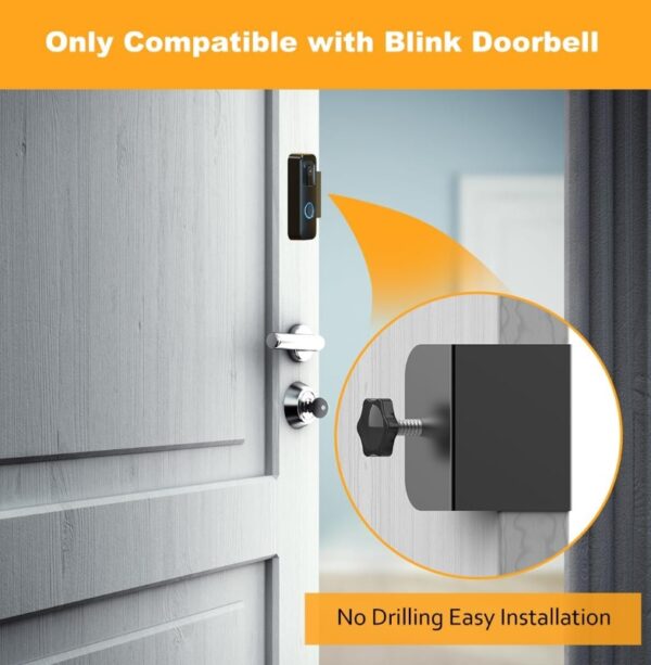 Blink Doorbell Mount, Anti-Theft Blink Video Doorbell Door Mount Bracket No Drilling, Not Block Doorbell Motion Sensor, Easy to Install, Fit for Blink Doorbell Camera (Black) | EZ Auction