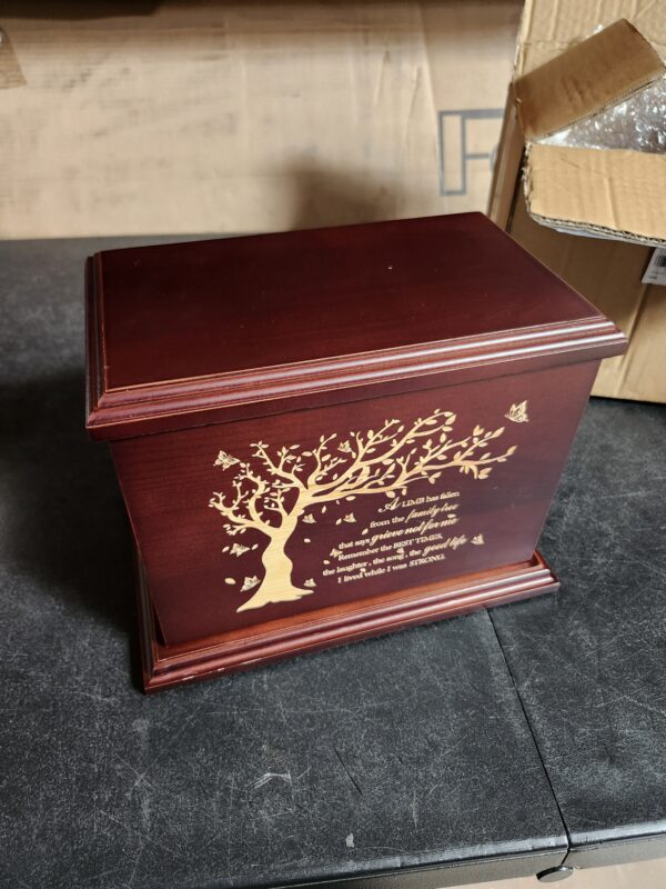 Cremation Urns for Human Ashes Adult Male Female, Wooden Urn Box and Casket for Men Women, Burial Urns for Adult Human Ashes, Holds Up to 270 LBS, Walnut | EZ Auction