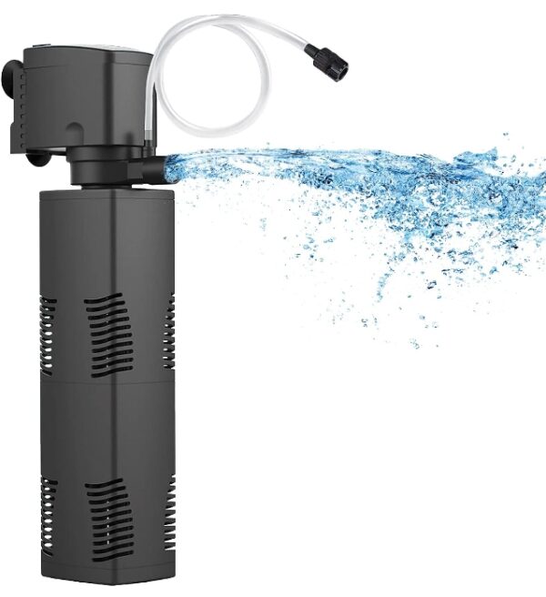 Aquarium Filter for 40-150 Gal. Tank Crystal 300GPH Biochemical Filtration Powerful Pump Submersible Internal Fish Tank Filters Large Tank Pond Clear Wavemaker Air Supply 4 in 1 | EZ Auction