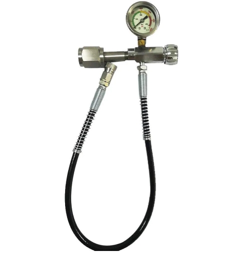 Kit De Remplissage PCP/Paintball 4500 PSI - Station De Charge Avec Manomètre, Vanne Et Tuyau - Adaptateur DIN G5/8"