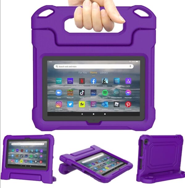 Lainergie Tablet Case for Kids - Incompatible Samsung TCL iPad Lenove Tablets, Lightweight Durable Shockproof Kid-Proof Cover with Handle Stand - Purple | EZ Auction