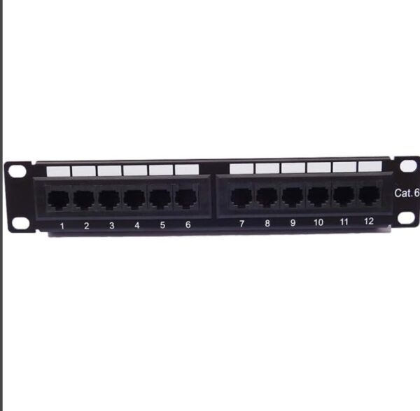 12 Ports UTP Cat 6 Network Patch Panel10 Inch Rack Mounted RJ 45 Port Ethernet | EZ Auction