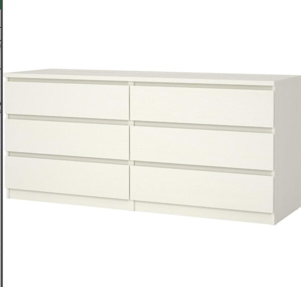 Tvilum 6 Drawer Double Dresser, White | EZ Auction