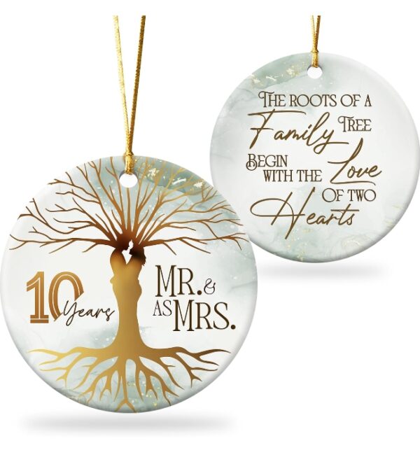 10 Years Anniversary Mr and Mrs Gifts for Couple, 10th Wedding Anniversay Present for Parents, Husband, Wife, her, him, Friend, 10th Wedding Anniversary Ornament Gift | EZ Auction