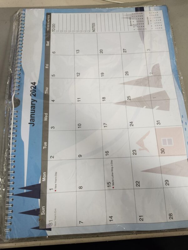 2024 Calendar 12 Month Wall - 2024 Calendar Jan. - Dec. 12" x 17", Large Calendar with Calendar Stickers, Spiral Bound, Hanging Hook, Great for Planning and Organizing Your Home School Office Time | EZ Auction