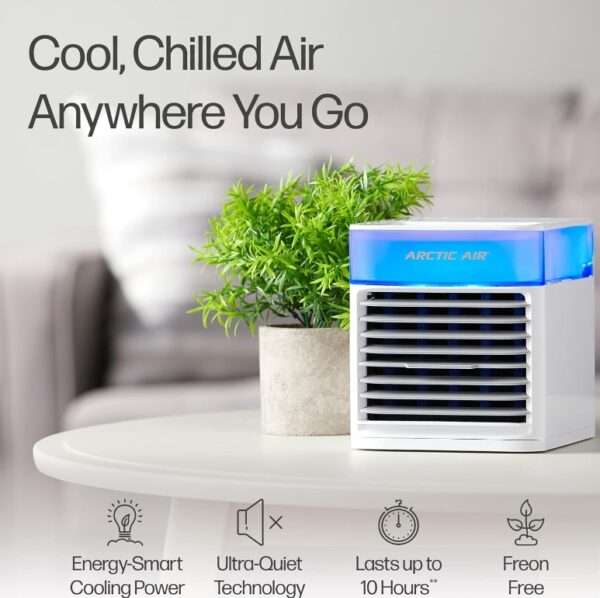 Arctic Air Pure Chill 2.0 Evaporative Air Cooler by Ontel - Powerful, Quiet, Lightweight and Portable Space Cooler with Hydro-Chill Technology For Bedroom, Office, Living Room & More,Blue | EZ Auction